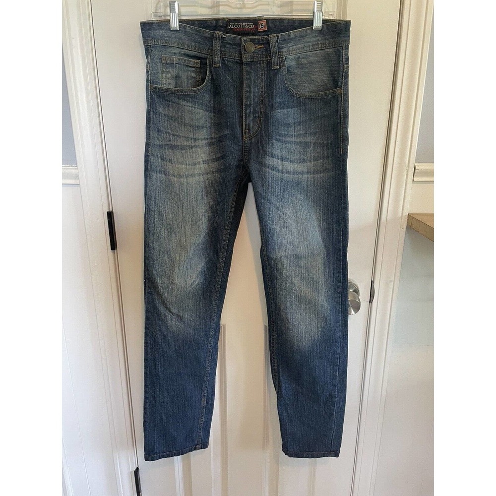 Alcott & Co Jeans Mens 32x28 Premium Wash Blue Jeans 5 Pocket Design